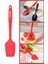 Kaşık Spatula, Isıya Dayanıklı Yanmaz Yapışmaz Tek Parça Silikon Kaşık Spatula 27CM Kırmızı 1