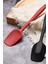 Kaşık Spatula, Isıya Dayanıklı Yanmaz Yapışmaz Tek Parça Silikon Kaşık Spatula 27CM Kırmızı 3