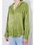 Kadın Yağ Yeşili Sedef Düğmeli Gömlek 5