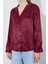 Kadın Bordo Sedef Düğmeli Gömlek 5