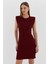 Vatkalı Elbise Bordo 2