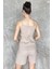 Kadın Kendinden Çizgi Desenli Şortlu Ikili Takım P-00016880 3
