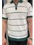 Erkek Polo Yaka Yarım Fermuarlı Çizgi Desenli Triko Tişört P-00016752 4