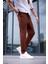 Erkek Kahve Renk Likralı Kumaş Jogger Pantolon 3