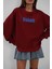 Baskılı Sıfır Yaka Oversize Sweatshirt 4