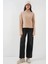 55449 Fermuarlı Yaka Örme Sweatshirt - Camel 2
