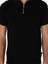 Erkek Siyah Slim Fit Fermuarlı Polo Yaka Triko T-shirt 50300797-VR046 6
