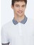 Beyaz Polo Yaka Pamuk Karışımlı T-Shirt 4