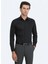 Siyah Düz Slim Fit Dokuma Klasik %100 Pamuk Gömlek 1