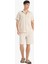 %100 Pamuk Relax Fit Cepli Keten Görünümlü Bermuda Şort C7381AX25SM 3