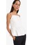 Fitted Volanlı Poplin Askılı Beyaz Bluz F2317AX25SM 5