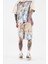 Erkek Baroque Style Painting Printed Soft Bej Şort 1