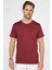 Unisex Düz Biskilet Yaka Oversize T-Shirt - Bordo 1