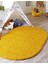 %100 Kaymaz Taban Hardal Sarı Oval Salon Oturma Odası Çocuk Odası Yolluk Halı Shaggy 1