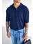 Erkek Yarım Fermuarlı Polo Yaka T-Shirt Lacivert 1