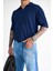 Erkek Yarım Fermuarlı Polo Yaka T-Shirt Lacivert 3