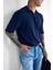Erkek Yarım Fermuarlı Polo Yaka T-Shirt Lacivert 5