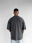 Erkek Yıkamalı Ribana Kumaş Oversize T-Shirt Siyah 4