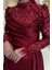 Pul Payet Saten Abiye 7064 Bordo 4