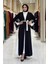 Fiyonk Detaylı Abaya Elbise Takım 3955 Siyah 1