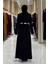 Fiyonk Detaylı Abaya Elbise Takım 3955 Siyah 2