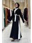 Fiyonk Detaylı Abaya Elbise Takım 3955 Siyah 3