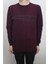 Fistan Store Erkek Bordo Desenli Spor Kesim Normal Kalıp Bisiklet Yaka Selanik Kumaşlı Kışlık Kazak 1