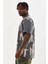 Unisex Baskılı Oversize T-Shirt - Füme 4