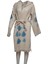 Mavi Mercan Desenli Pamuklu Müslin Kimono Bornoz Kaftan Sabahlık 2