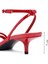 Kadın Kırmızı Bilekten Bantlı Topuklu Rugan Sandalet 25SFE485916 2
