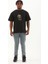 Unisex Oversize Baskılı Bisiklet Yaka T-Shirt - Siyah 4