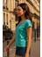 V Yaka Dantelli Mint Yeşili Kadın Bluz 25Y1206K1 4
