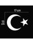 Türk Bayrağı Oto Sticker Beyaz 17X13 cm 2