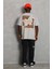 Unisex Oversize Baskılı Bisiklet Yaka T-Shirt - Gri 3