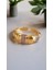 Premium Seri Paslanmaz Çelik Gold Taşlı Yüzük 2