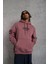 Erkek Paradise Baskılı Kapüşonlu Sweat - Gül Kurusu 3
