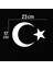 Türk Bayrağı Oto Sticker Beyaz 23X17 cm 2