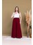 Beli Lastikli Pliseli Şifon Pantolon 6030-BORDO 1