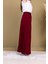 Beli Lastikli Pliseli Şifon Pantolon 6030-BORDO 4