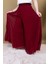 Beli Lastikli Pliseli Şifon Pantolon 6030-BORDO 5