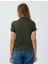 Haki Düz Kesim Gömlek Yaka Kısa Kollu Örme Tişört 4