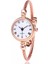 Rose-Beyaz Ince Bileklik Yuvarlak Vintage&retro Saat 2