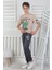 Explore Create Desenli Erkek Çocuk Süprem Kısa Kollu Pijama Takımı 4
