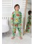 2'li Mavi Dino ve Renk Blokları Desenli Erkek Çocuk Pijama Takımı 4