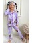 Kız Çocuk Pijama Takımı. Uzun Kollu Düğmeli Pijama Takımı. Uyku Göz Bantlı Pijama Takım 1