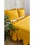 Fırfırlı Hardal Sarı Yatak Örtüsü Seti Çift Kişilik 3