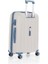 Bavul Orta ve Kabin 2li Set Kırılmaz Silikon Valiz V305 Kemik/skyblue 5