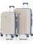 Bavul Büyük ve Orta 2li Set Kırılmaz Silikon Valiz V305 Kemik/skyblue 1