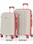 Bavul Büyük ve Orta 2li Set Kırılmaz Silikon Valiz V305 Kemik/mercan 1