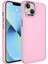 iPhone 14 Uyumlu Metal Çerçeve ve Buton Tasarımlı Sert Hgea Botox Kapak-Pembe Açık 1